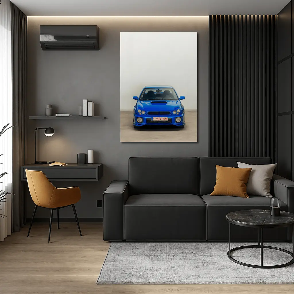 Subaru Impreza WRX Blue Front View – Wall Art