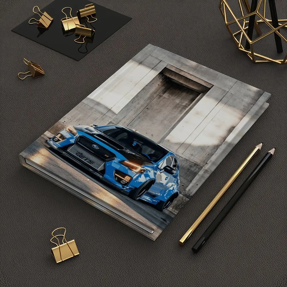 Subaru WRX STI Blue Concrete Wall – Notebooks