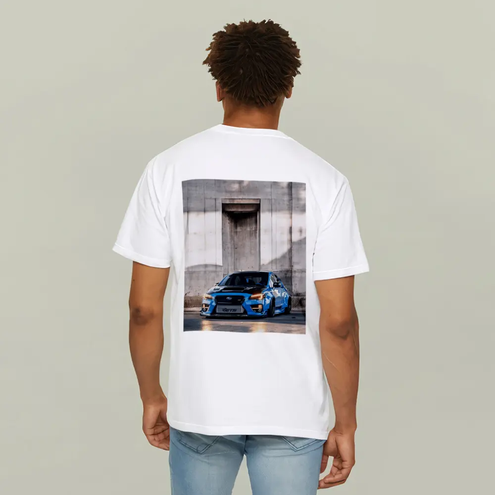 Subaru WRX STI Blue Concrete Wall – T-Shirts