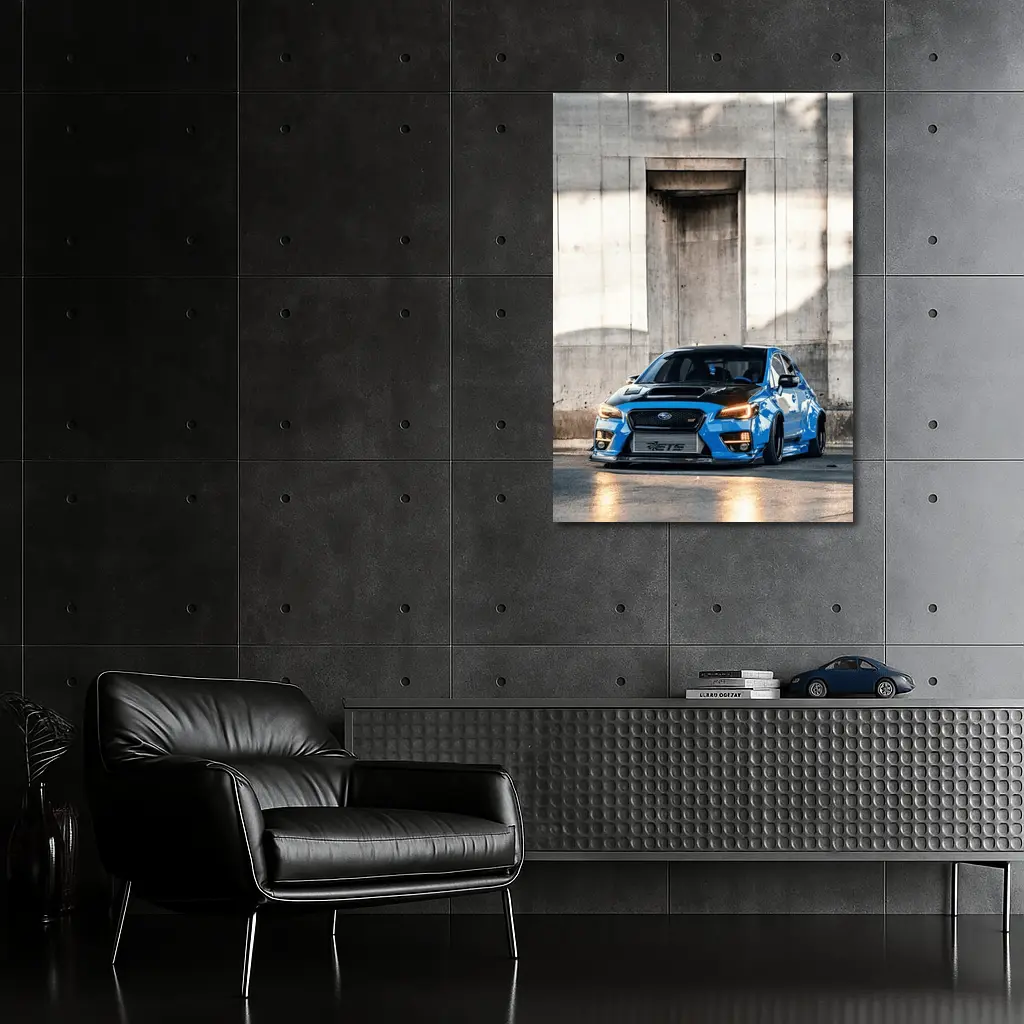 Subaru WRX STI Blue Concrete Wall – Wall Art