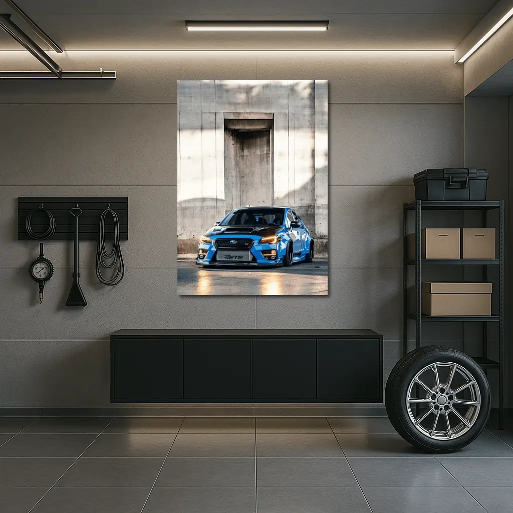 Subaru WRX STI Blue Concrete Wall – Wall Art