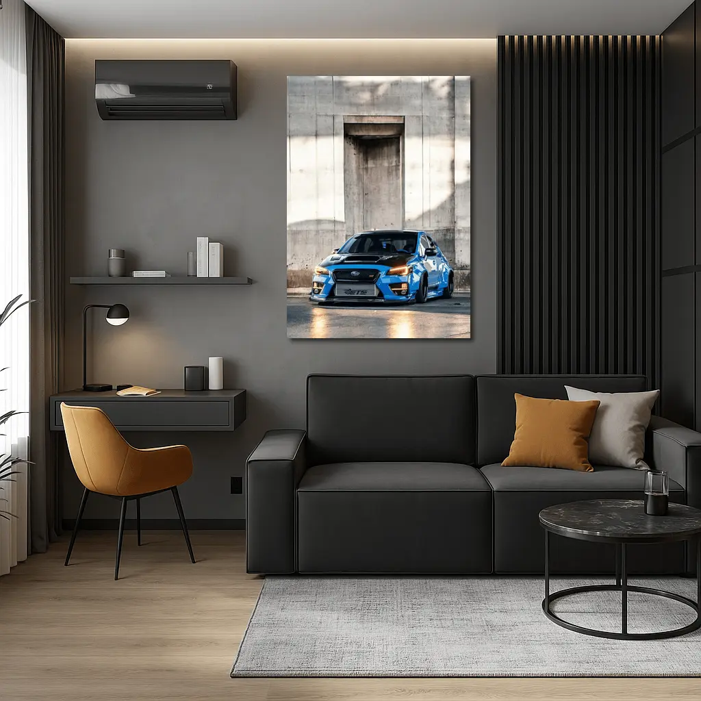 Subaru WRX STI Blue Concrete Wall – Wall Art