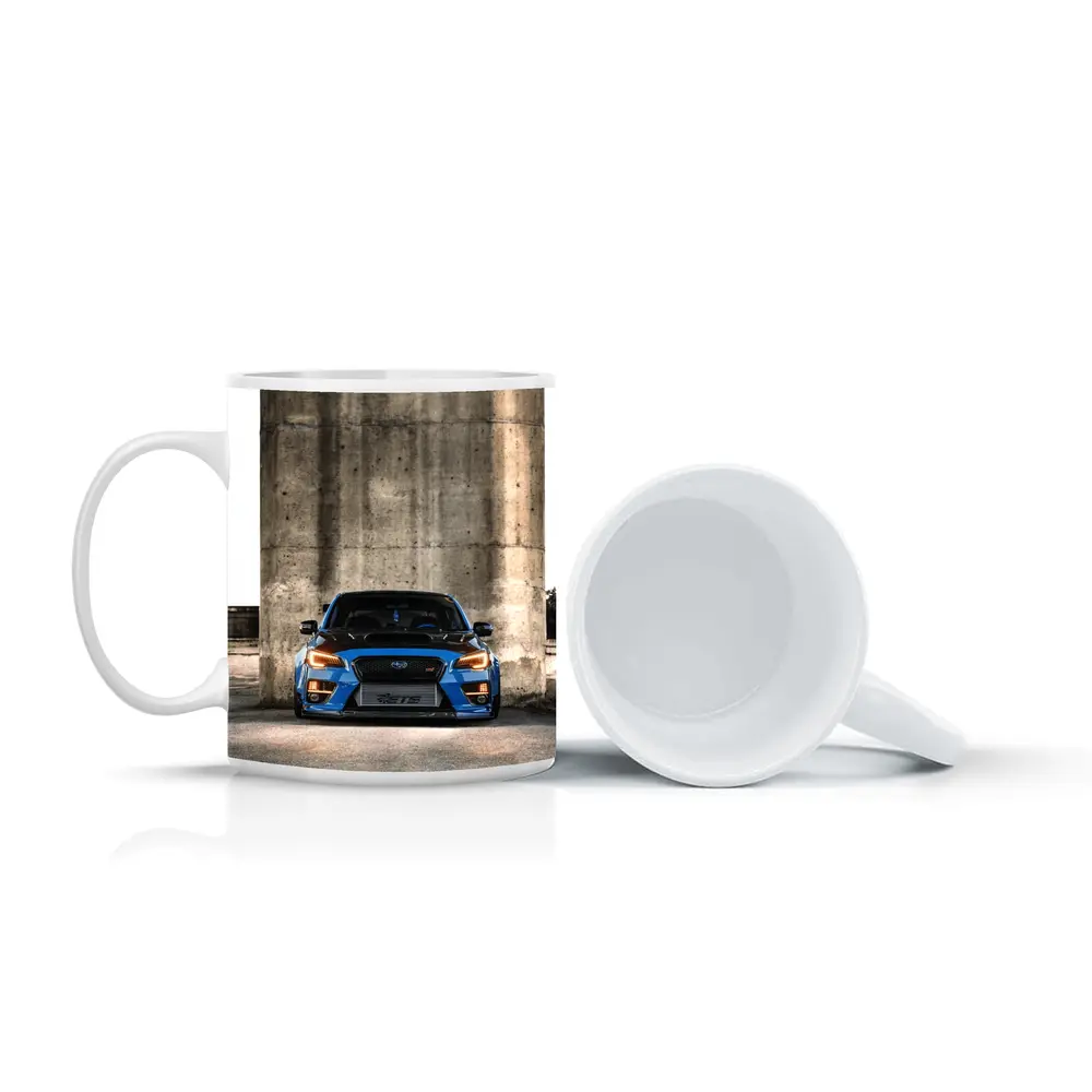 Subaru WRX STI Blue Concrete Wall Front – Mugs