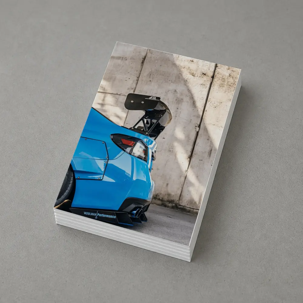 Subaru WRX Blue Carbon Wing Concrete Wall – Postcards