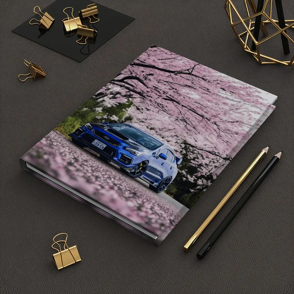 Subaru WRX STI Blue Under Cherry Blossoms – Notebooks