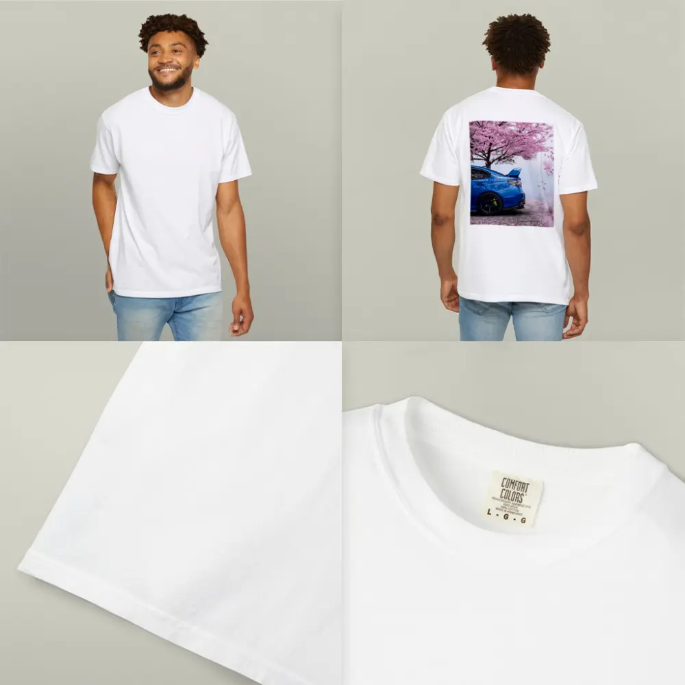 Subaru WRX STI Blue Under Cherry Blossoms – T-Shirts