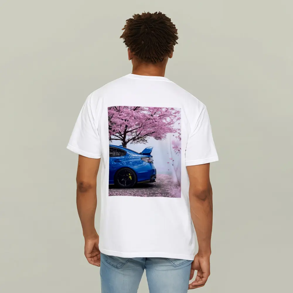 Subaru WRX STI Blue Under Cherry Blossoms – T-Shirts