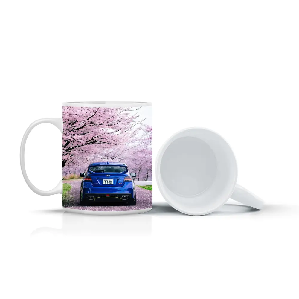 Subaru WRX Blue Under Cherry Blossoms Japan – Mugs