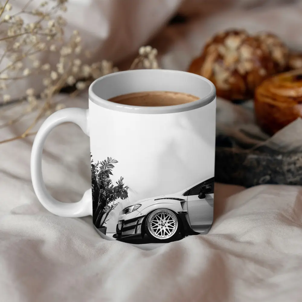 Subaru WRX STI Wide Body Black White – Mugs