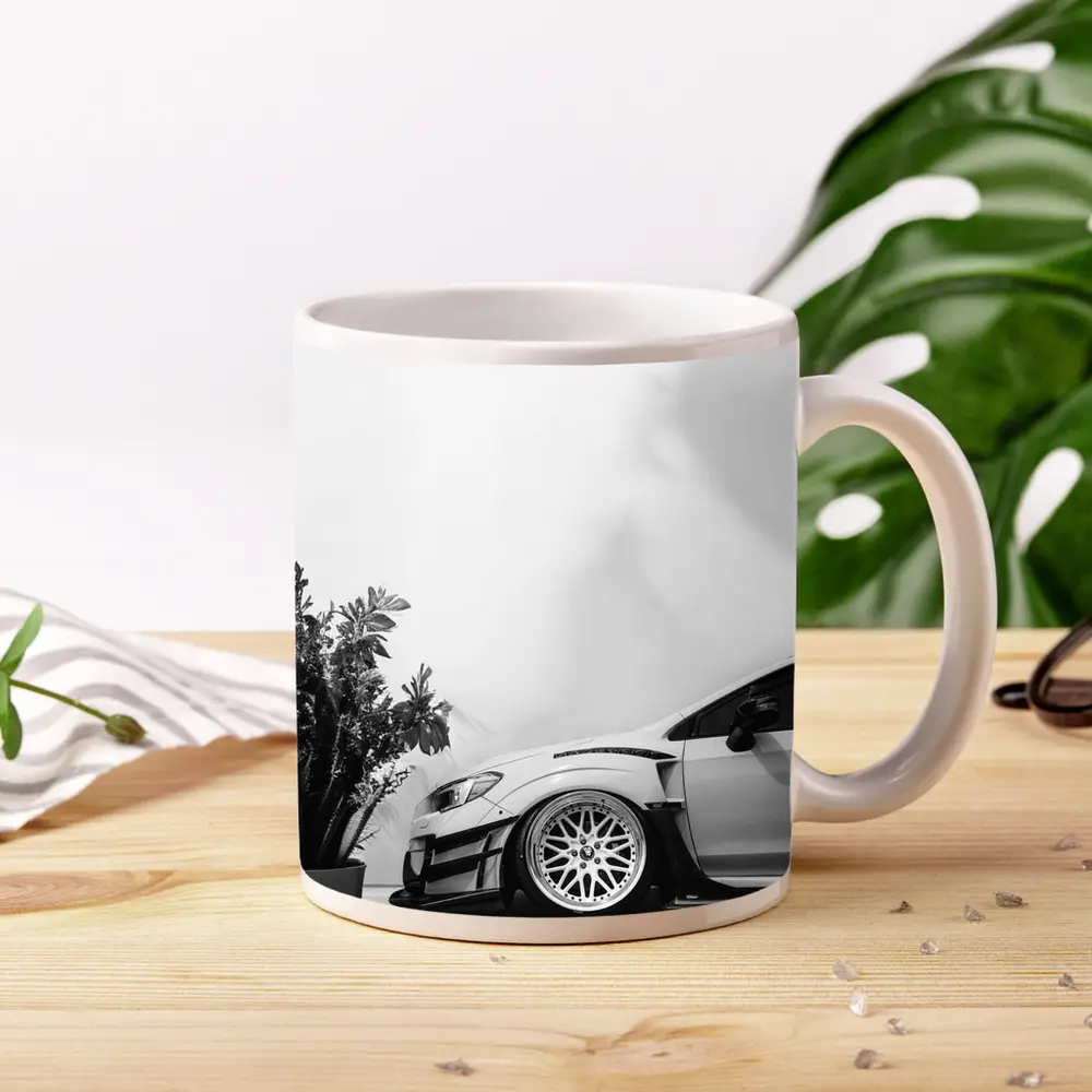 Subaru WRX STI Wide Body Black White – Mugs