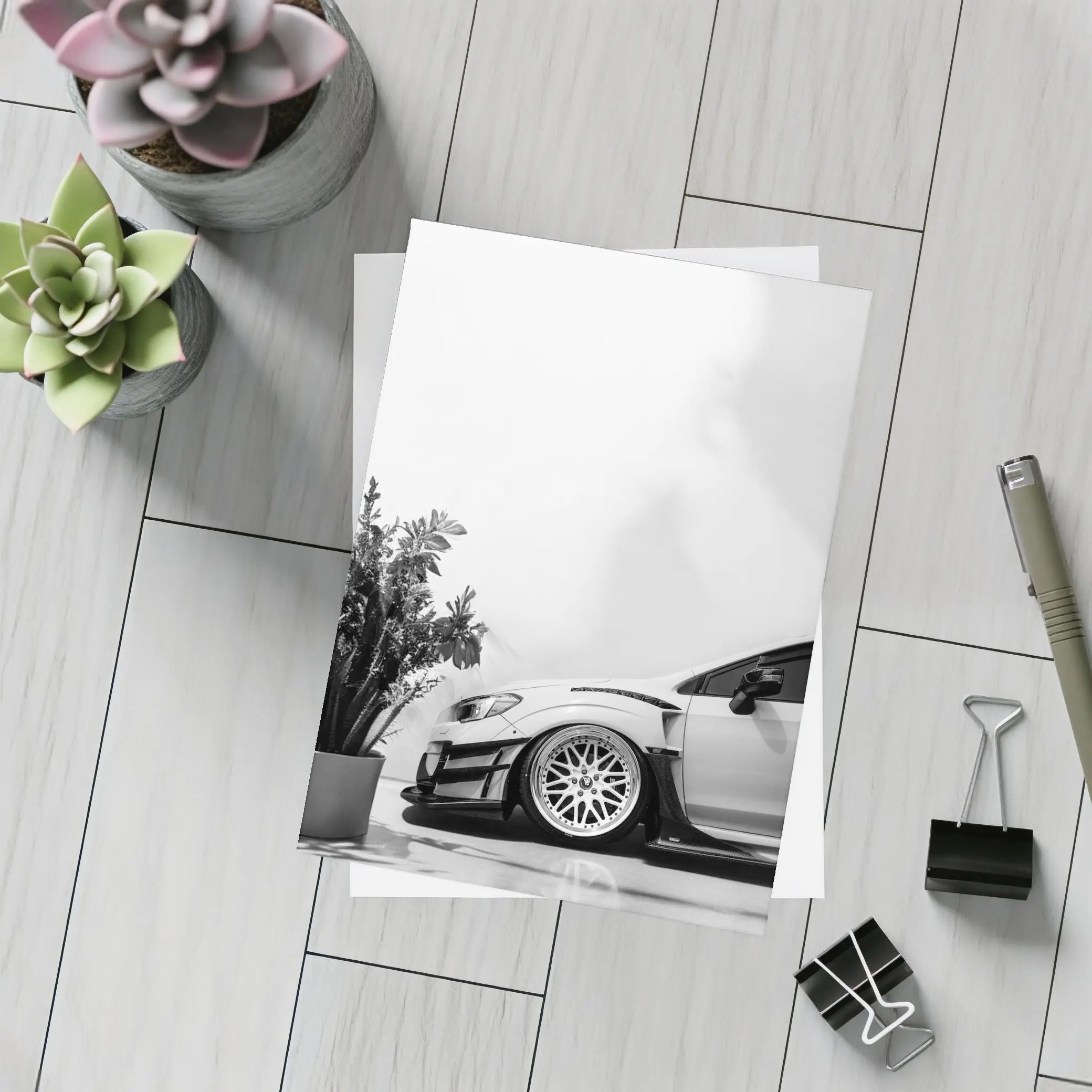 Subaru WRX STI Wide Body Black White – Postcards