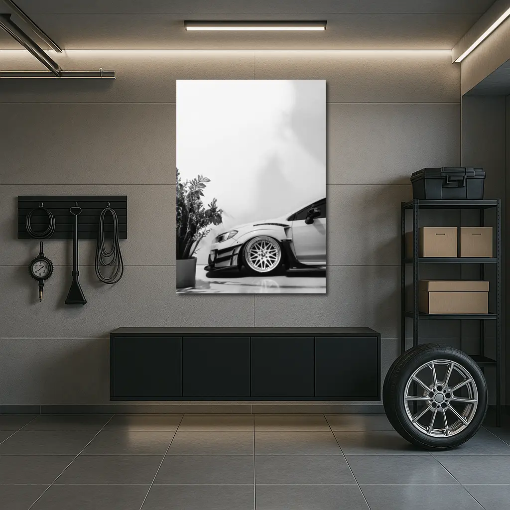 Subaru WRX STI Wide Body Black White – Wall Art