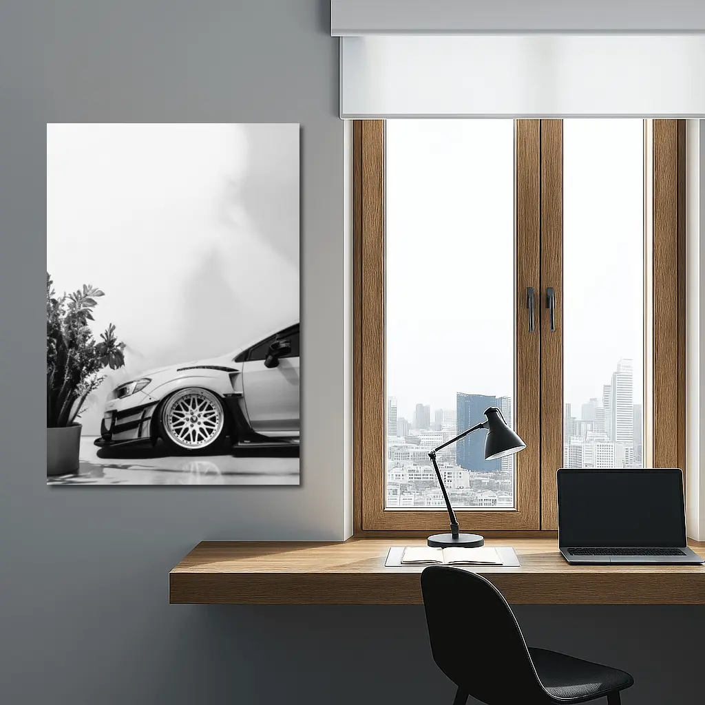 Subaru WRX STI Wide Body Black White – Wall Art