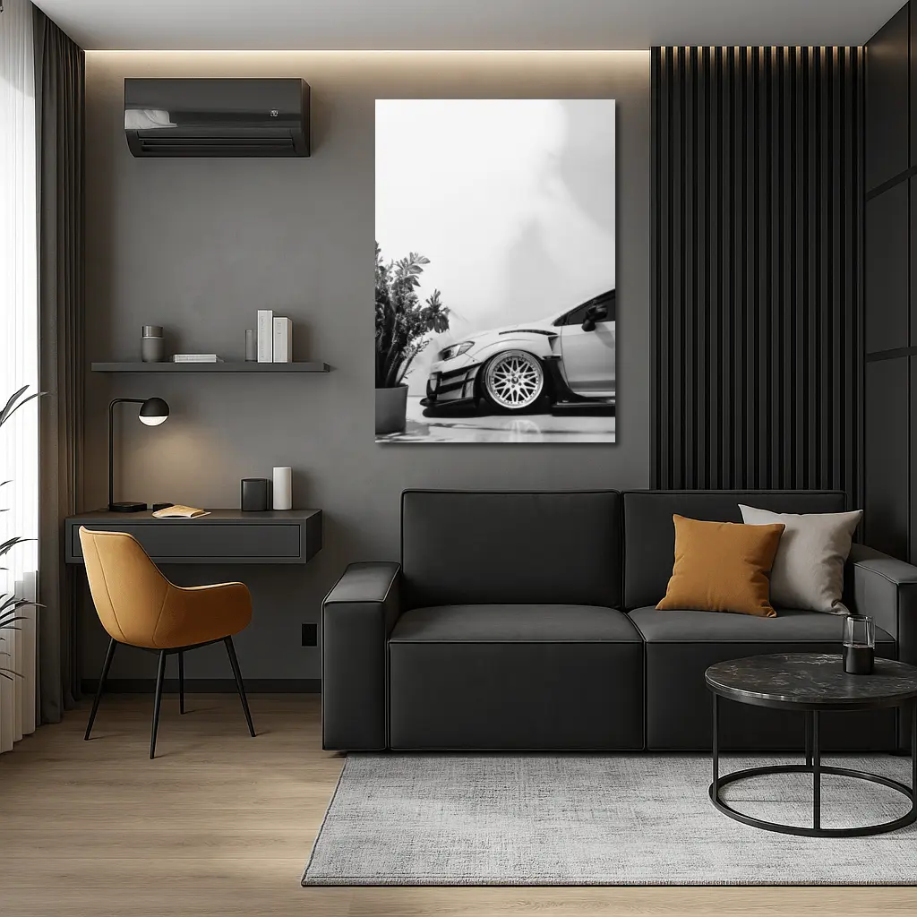 Subaru WRX STI Wide Body Black White – Wall Art