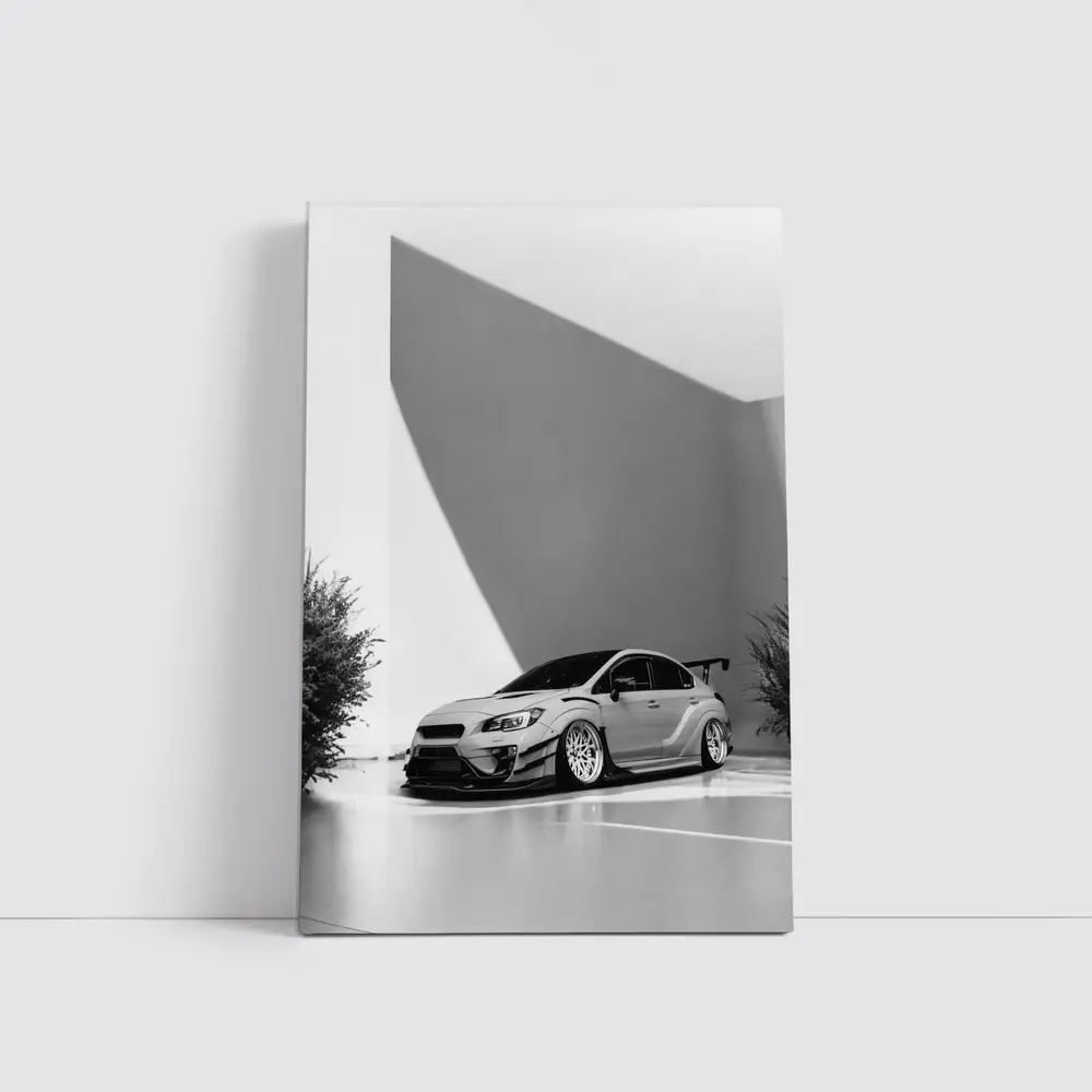 Subaru WRX STI Slammed Black White Art – Wall Art