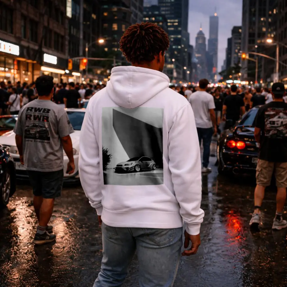 Subaru WRX STI Slammed Black White Art – Hoodies