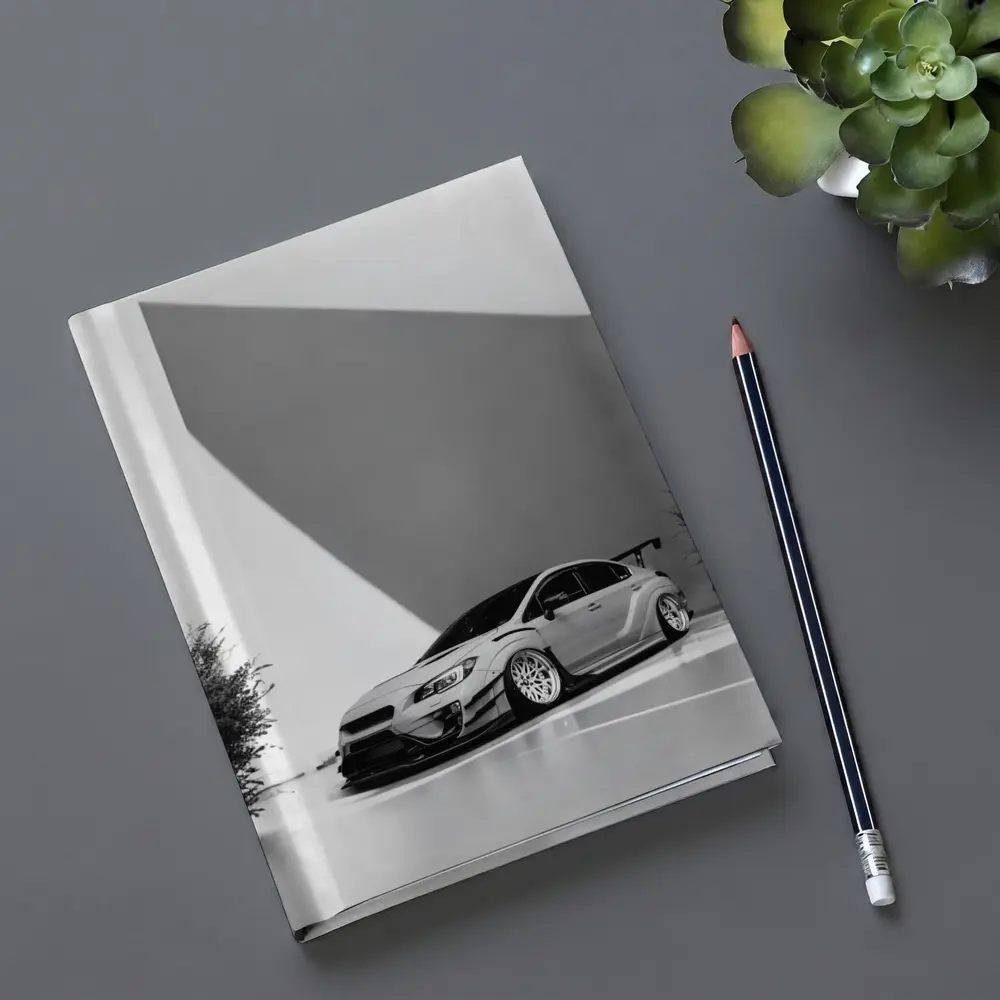 Subaru WRX STI Slammed Black White Art – Notebooks