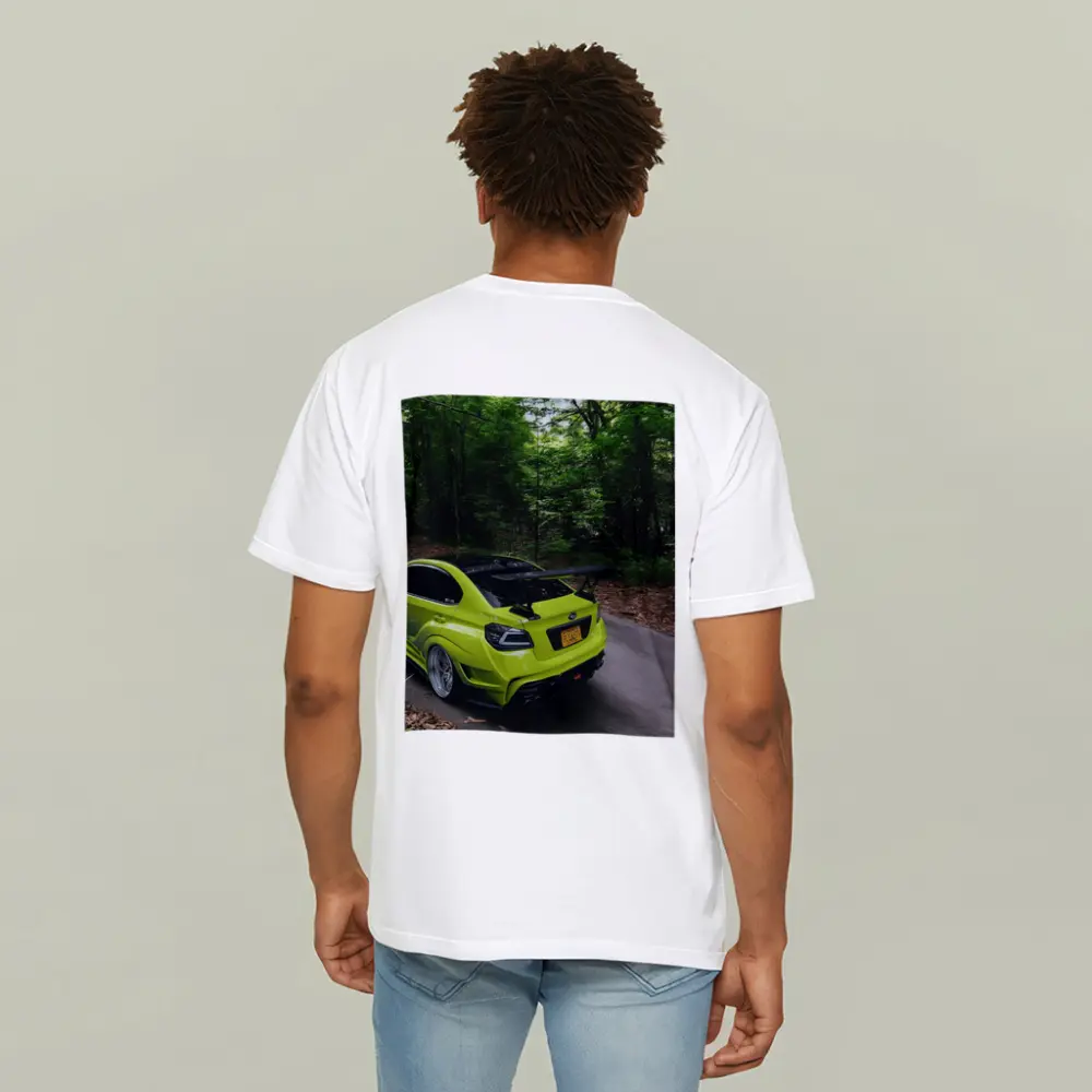 Subaru WRX STI Green Car Forest Road – T-Shirts