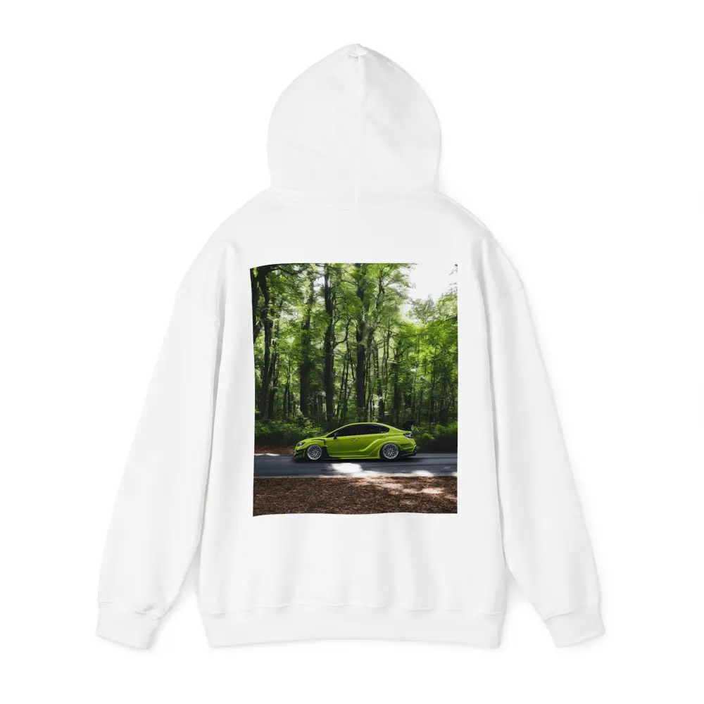 Subaru WRX Green Car Forest Road – Hoodies