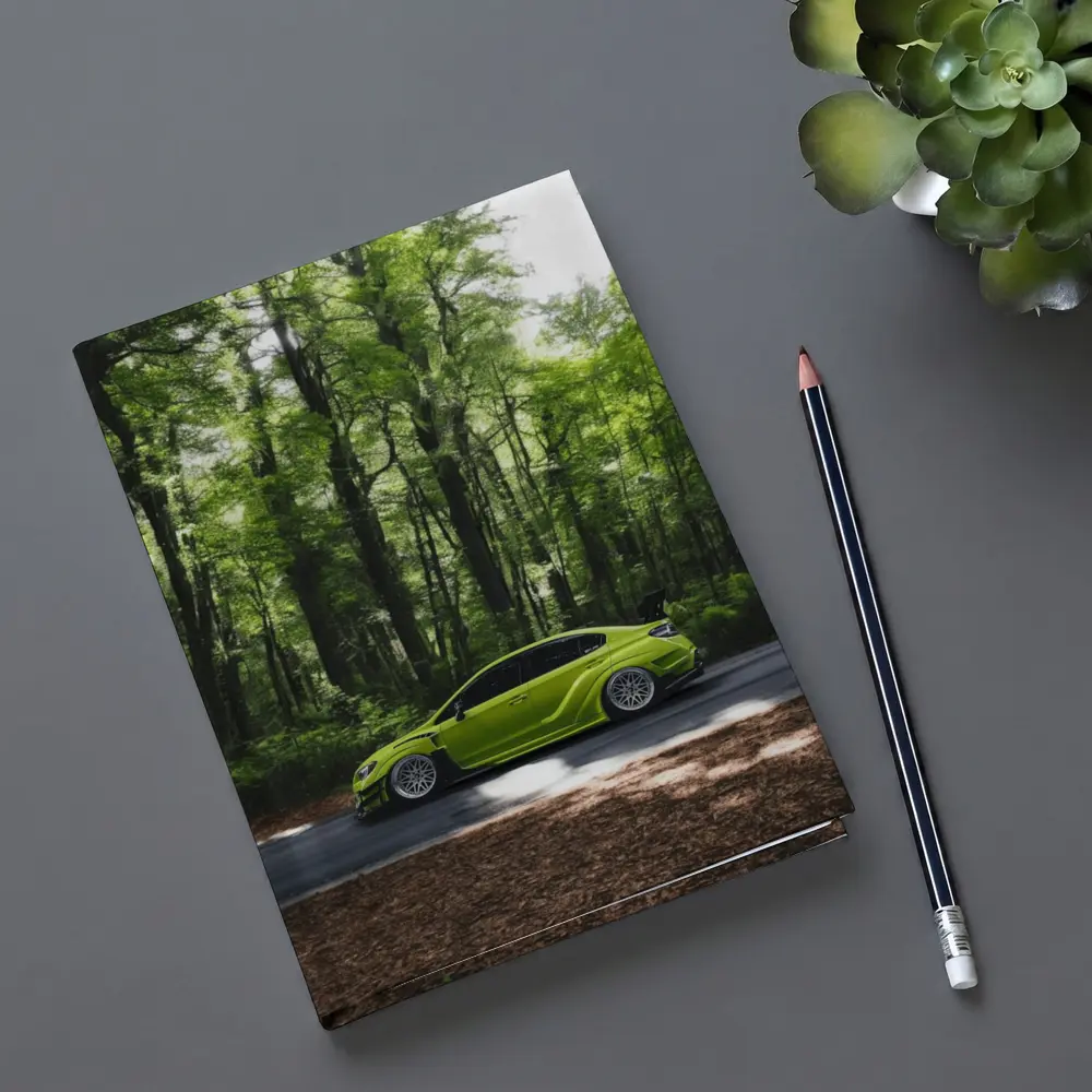 Subaru WRX Green Car Forest Road – Notebooks