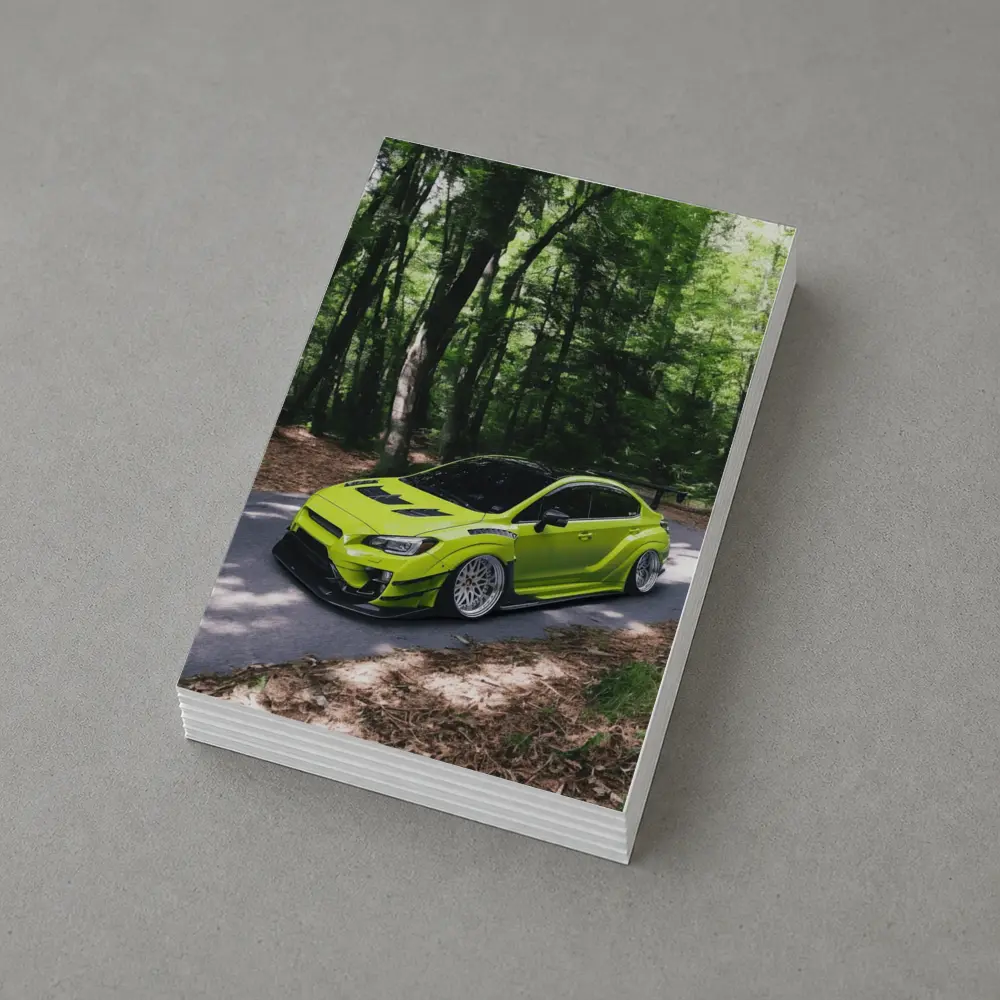 Subaru WRX STI Green Forest Road – Postcards