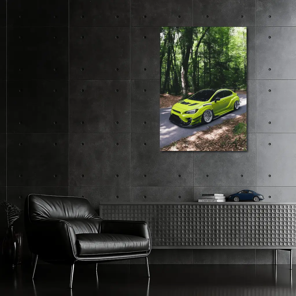 Subaru WRX STI Green Forest Road – Wall Art