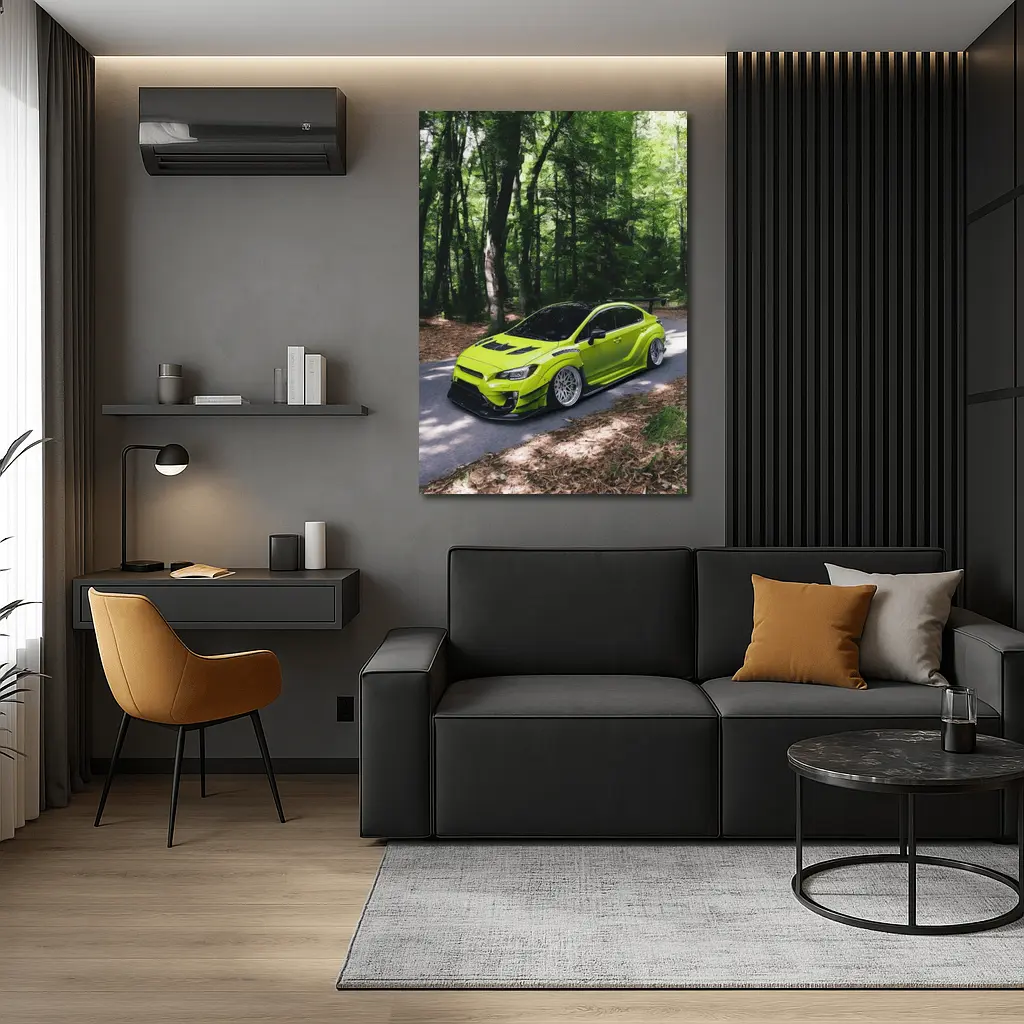 Subaru WRX STI Green Forest Road – Wall Art