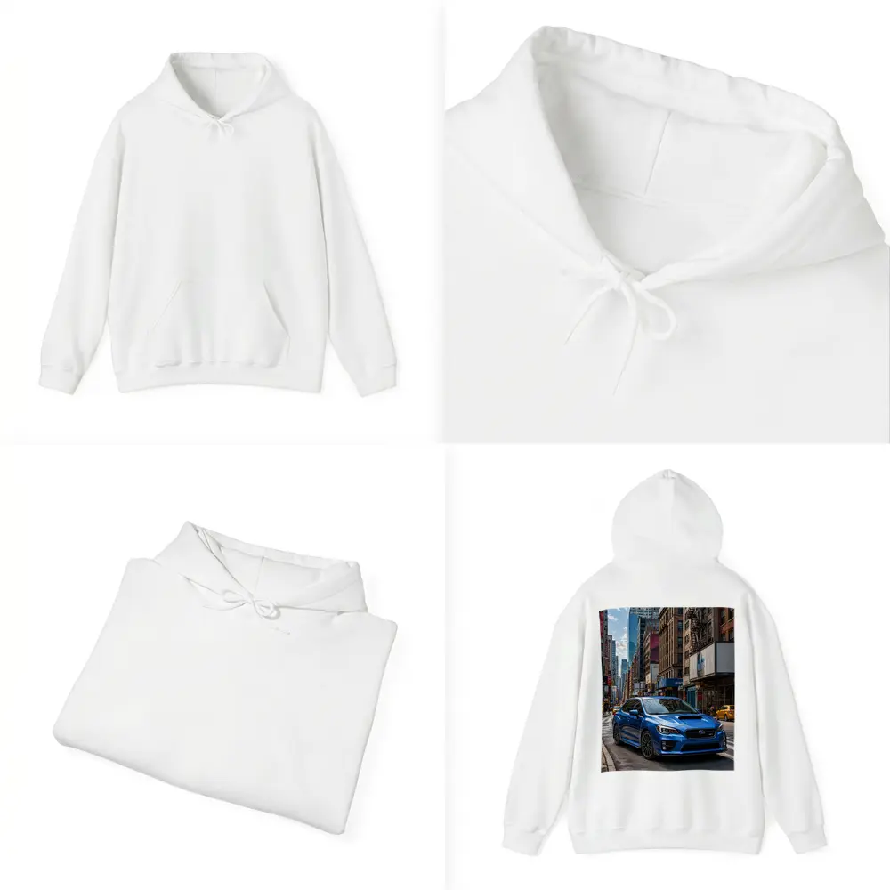 Subaru WRX Blue City Street Scene – Hoodies