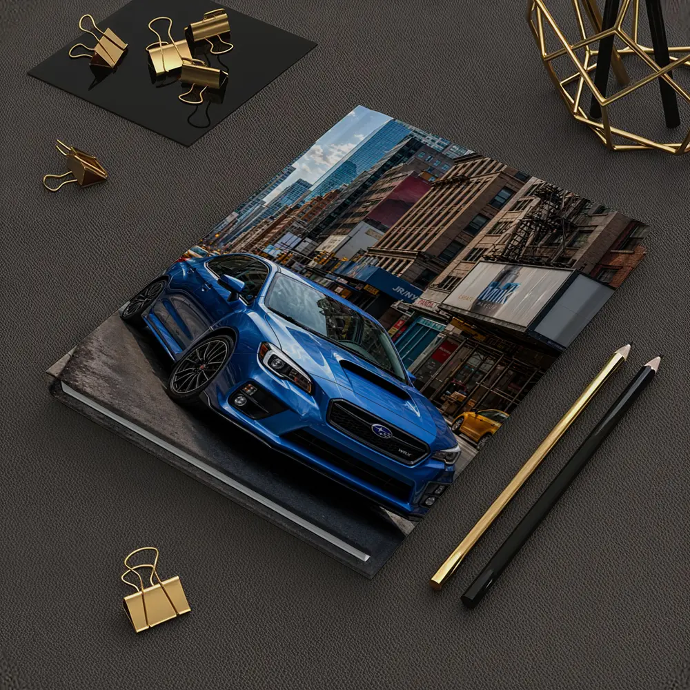 Subaru WRX Blue City Street Scene – Notebooks