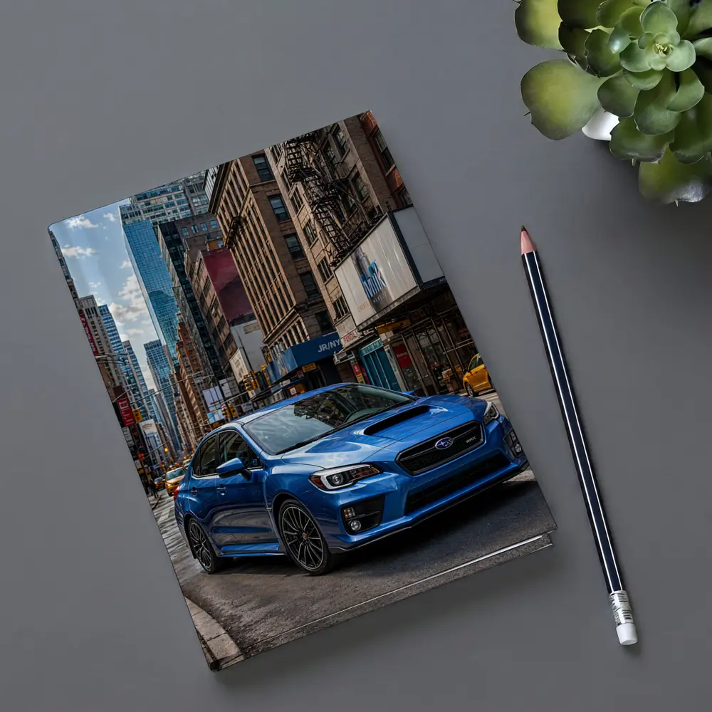 Subaru WRX Blue City Street Scene – Notebooks