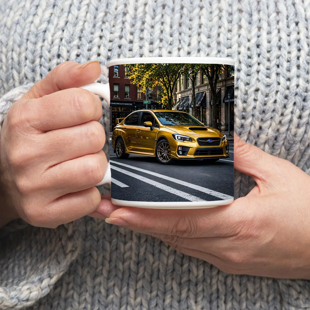 Subaru WRX Gold City Street Urban Setting – Mugs