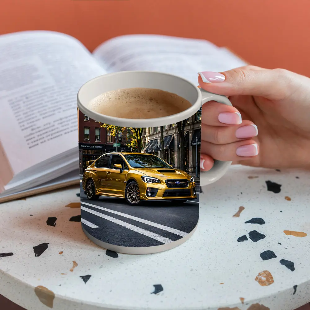 Subaru WRX Gold City Street Urban Setting – Mugs