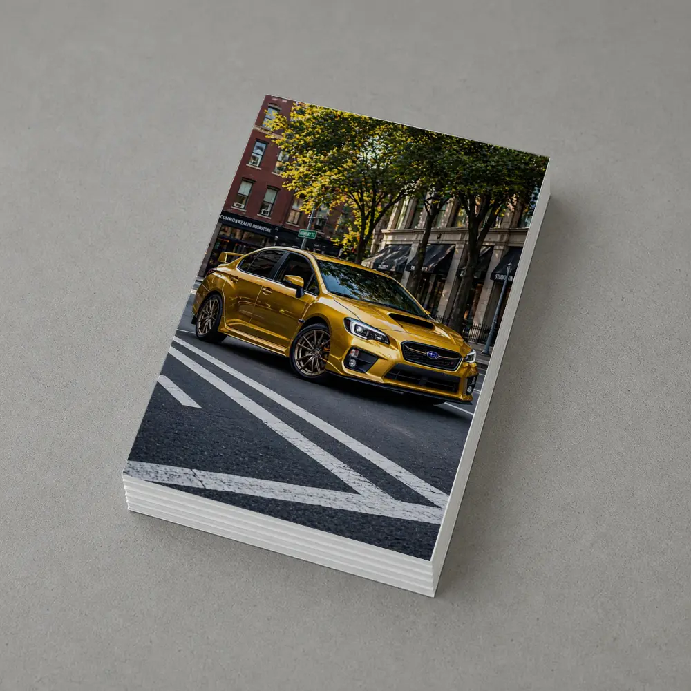 Subaru WRX Gold City Street Urban Setting – Postcards