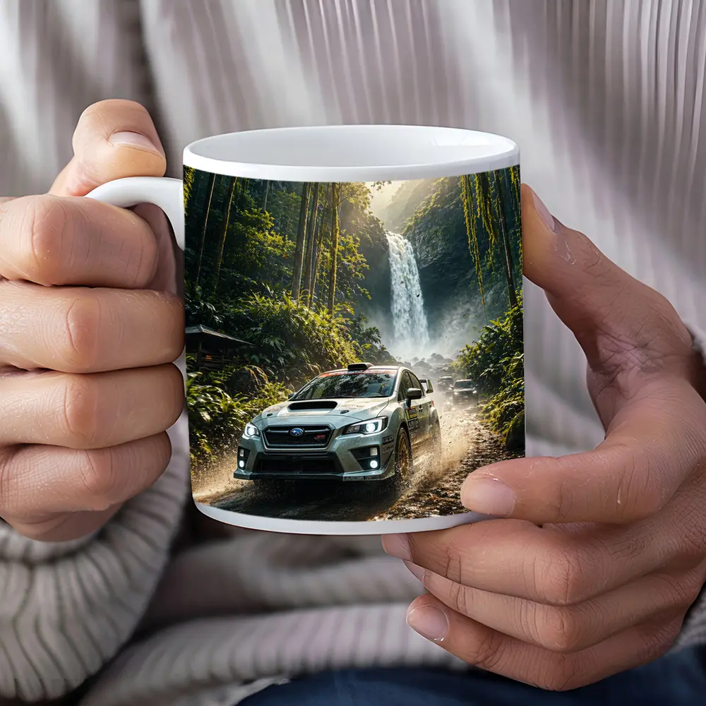 Subaru WRX Rally Car Jungle Waterfall – Mugs