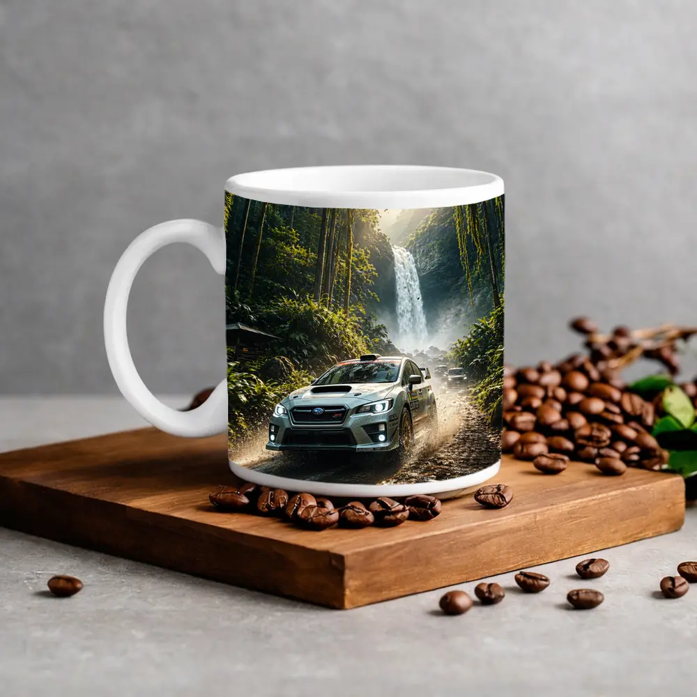 Subaru WRX Rally Car Jungle Waterfall – Mugs