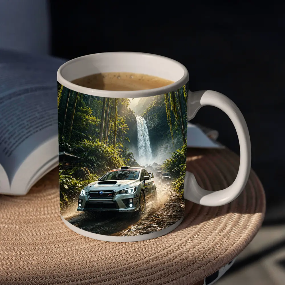 Subaru WRX Rally Car Jungle Waterfall – Mugs