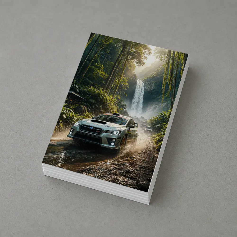 Subaru WRX Rally Car Jungle Waterfall – Postcards