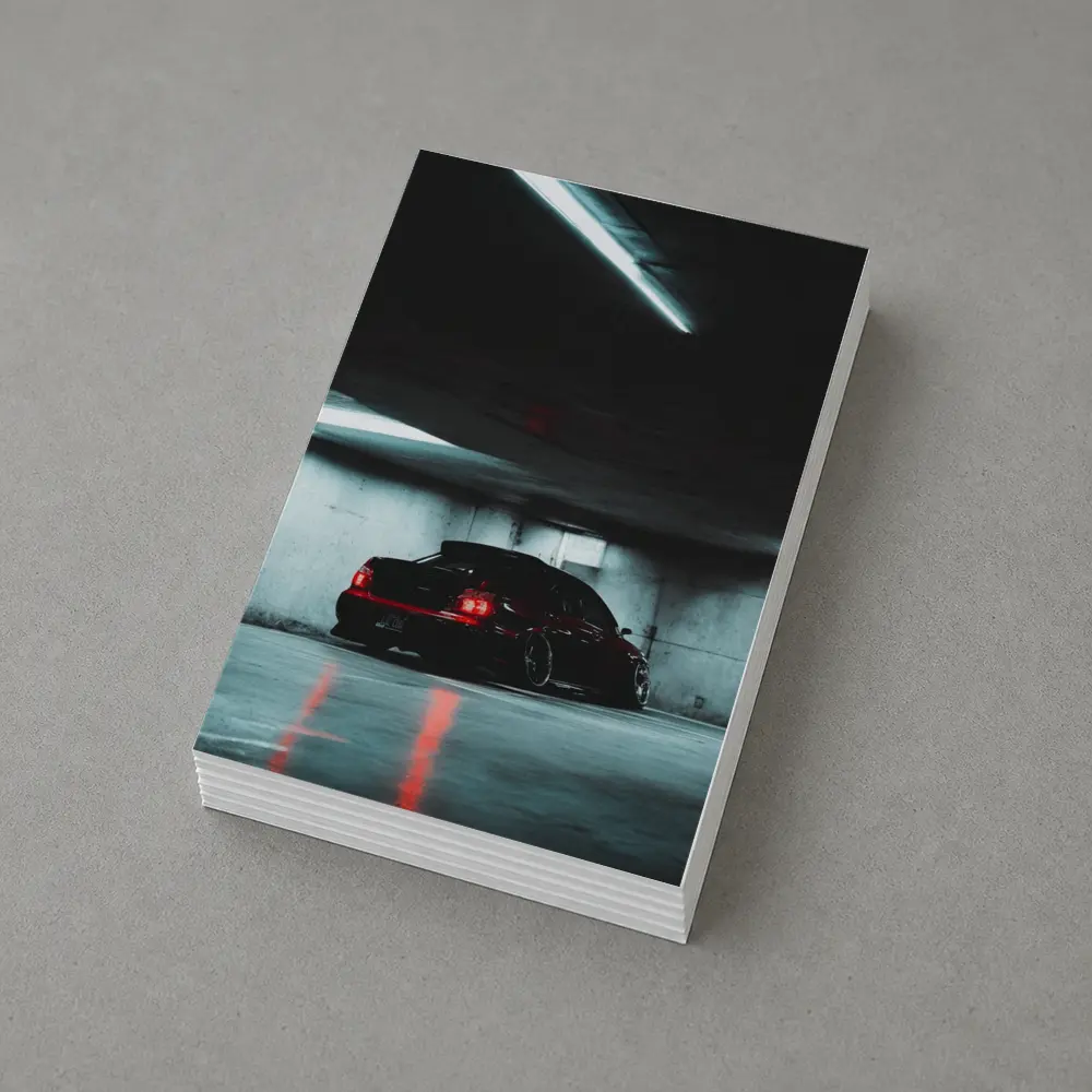 Subaru WRX Sedan Dark Underground Parking Garage – Postcards