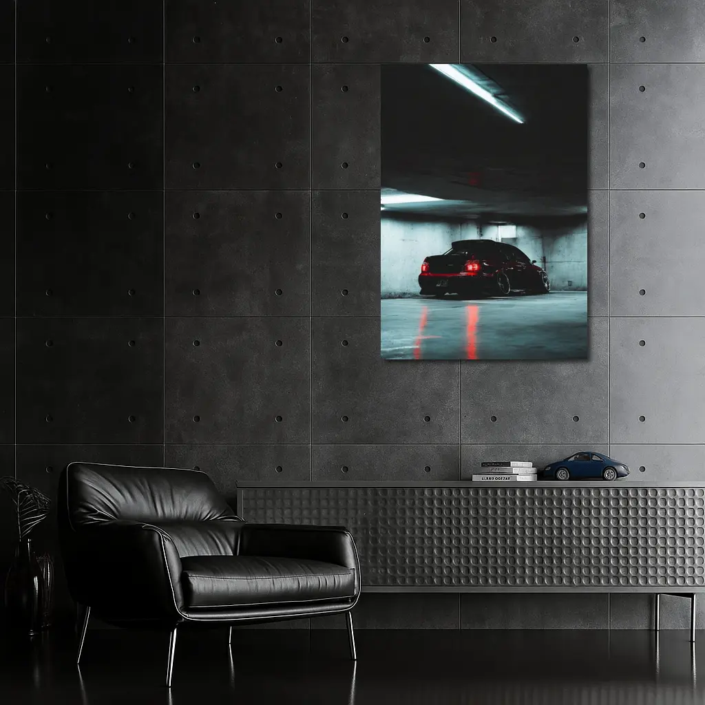Subaru WRX Sedan Dark Underground Parking Garage – Wall Art