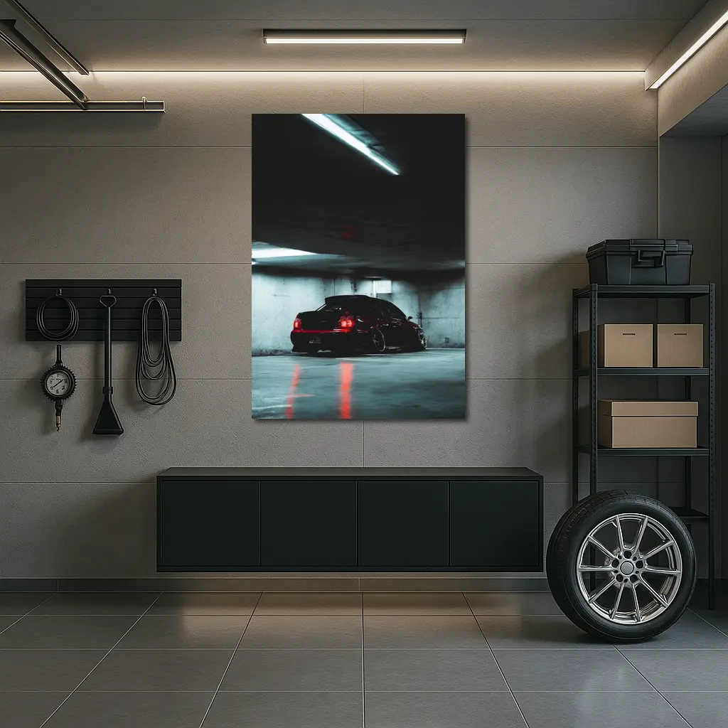 Subaru WRX Sedan Dark Underground Parking Garage – Wall Art