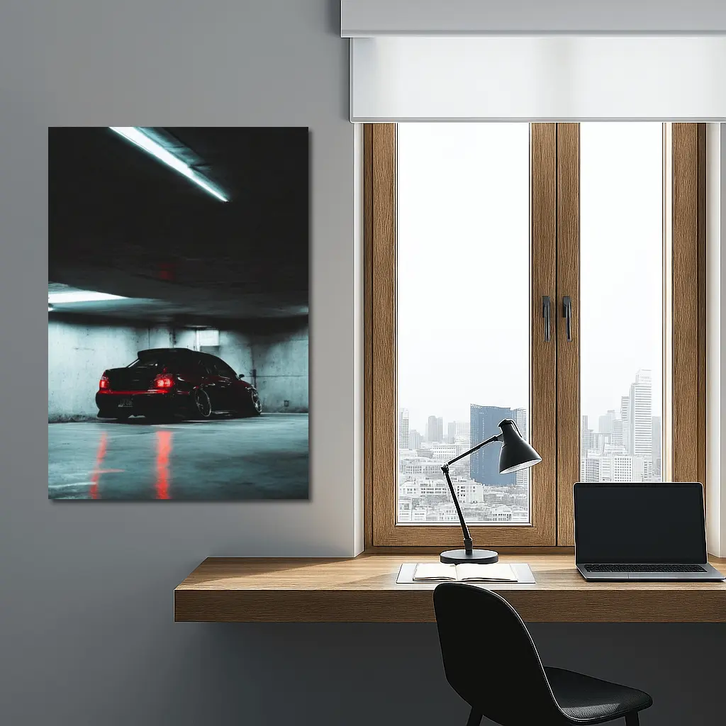 Subaru WRX Sedan Dark Underground Parking Garage – Wall Art