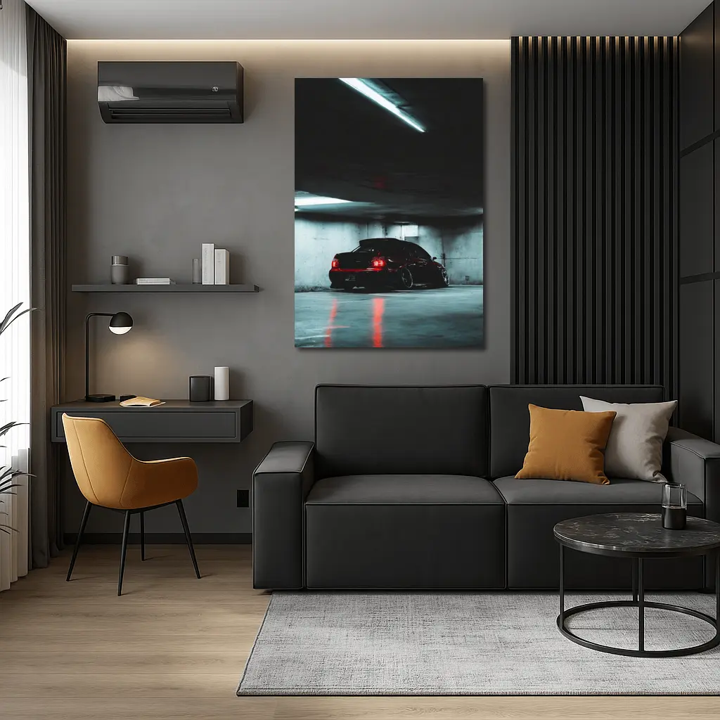 Subaru WRX Sedan Dark Underground Parking Garage – Wall Art