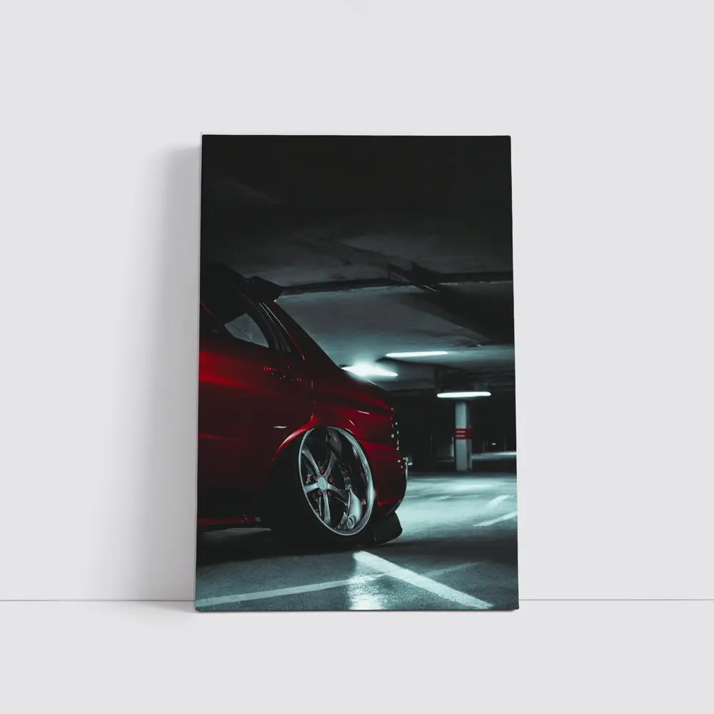 Subaru WRX Red Car Underground Parking Garage – Wall Art