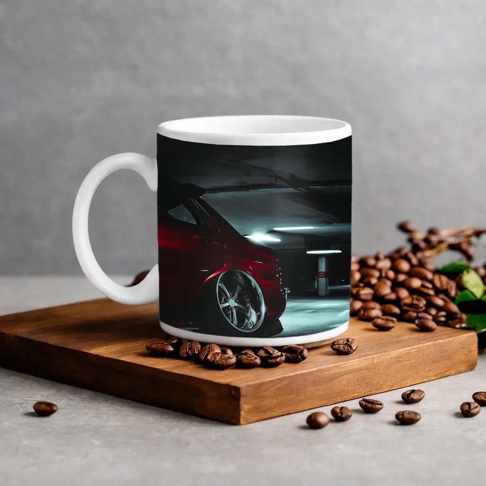 Subaru WRX Red Car Underground Parking Garage – Mugs
