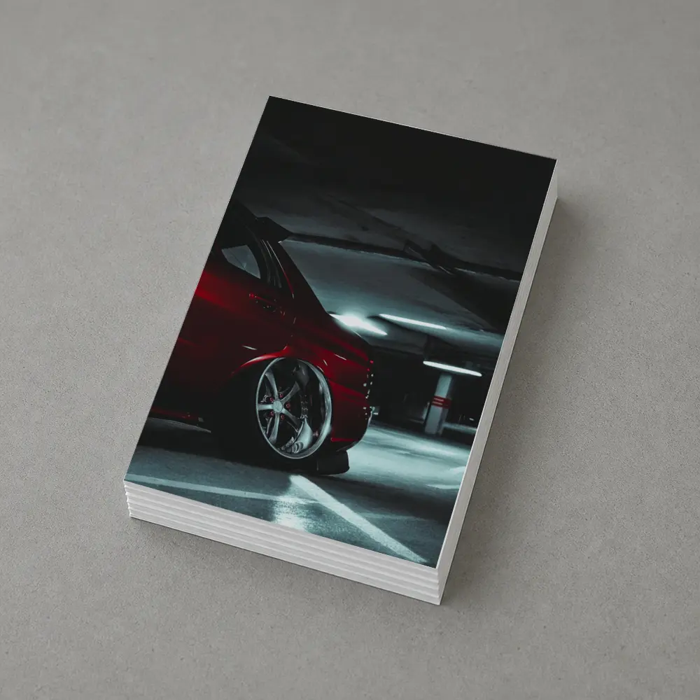 Subaru WRX Red Car Underground Parking Garage – Postcards