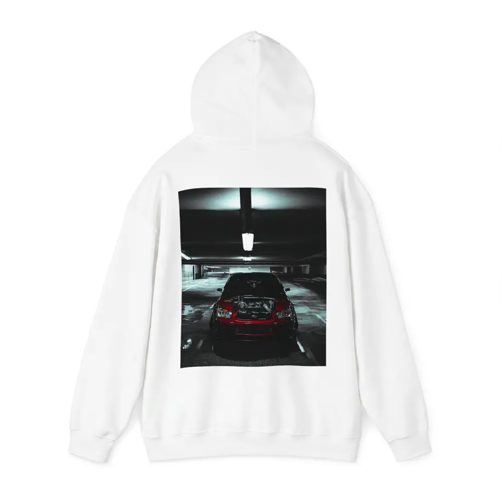 Subaru WRX Red Car Underground Parking Dark – Hoodies