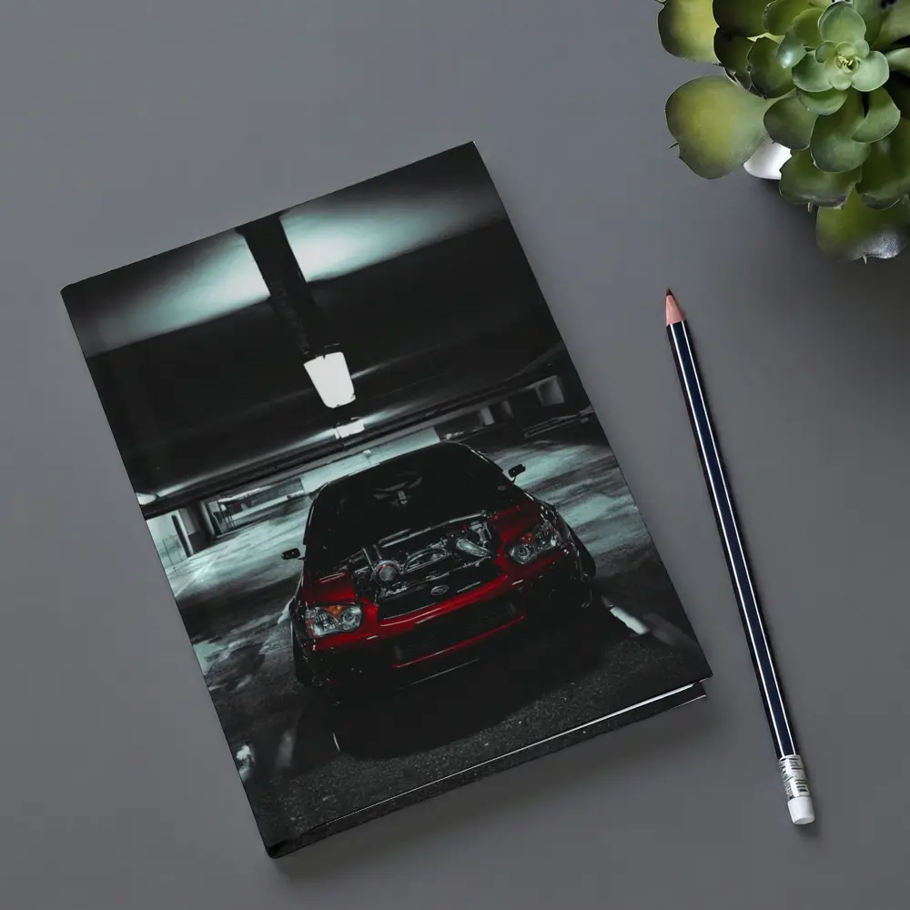 Subaru WRX Red Car Underground Parking Dark – Notebooks