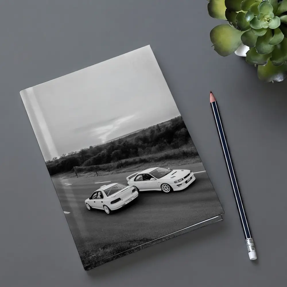 Two White Subaru Impreza WRX On Road – Notebooks