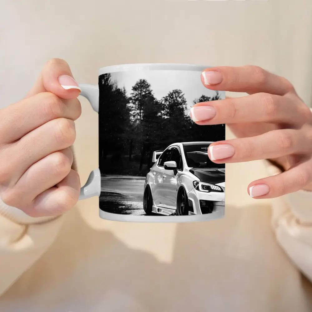 Subaru WRX STI Rainy Day Black White – Mugs