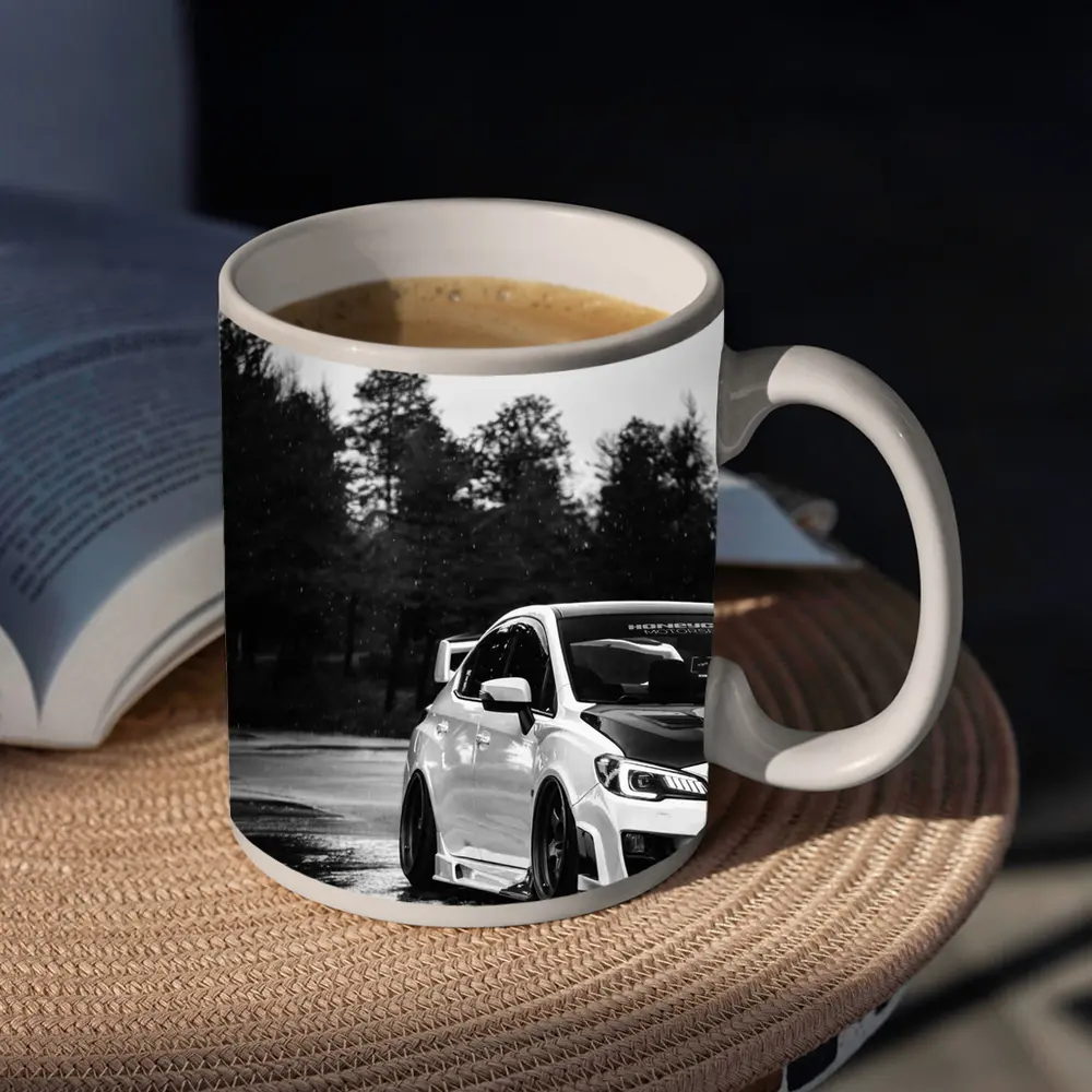 Subaru WRX STI Rainy Day Black White – Mugs